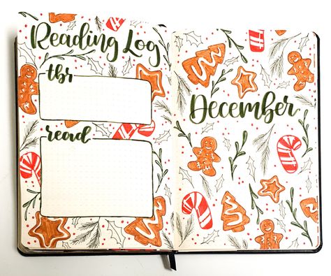 December Theme Journal, Christmas Bujo Theme, December Bujo Theme, December Bullet Journal Cover, Gingerbread Bullet Journal, December Cover Page Bullet Journal, Bullet Journal Christmas, December Bullet Journal, Goals Bullet Journal