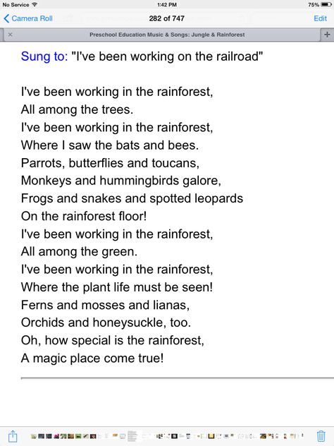 Rainforest song Rainforest Kindergarten, Rainforest Song, Preschool Rainforest, Rainforest Preschool, Zoo Songs, Zoo Education, Rainforest Crafts, Preschool Jungle, Rainforest Activities