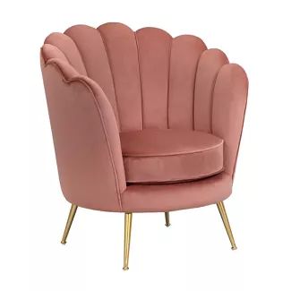 Royal Bedroom Design, Velvet Barrel Chair, Velvet Aesthetic, Metal Columns, Modern Club Chair, Peach Fabric, Velvet Armchair, Modern Seating, Barrel Chair