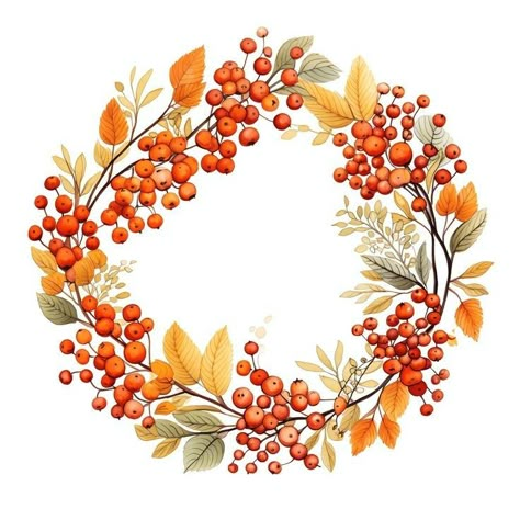 Garland Drawing, 21 Days Challenge, Card Wreath, Fall Wreath Tutorial, Forest Images, Embroidery Images, Holiday Iphone Wallpaper, Autumn Garland, Autumn Watercolor