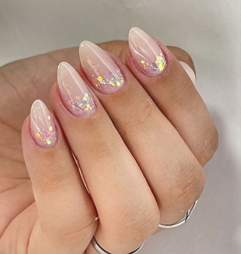 Baby Glam Nails, Ally Nails, Baby Boomer Nails Decoradas, Baby Boomer Nails, Baby Glam, Lovely Nails, Gold Nail, Work Nails, Glam Nails