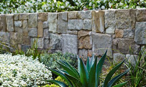 Retaining Wall: Which style to choose Natural Stone Retaining Wall, Sloping Garden, Wall Stains, Building A Retaining Wall, Coastal Landscaping, Porter Paint, Stone Wall Panels, Concrete Retaining Walls, Concrete Footings