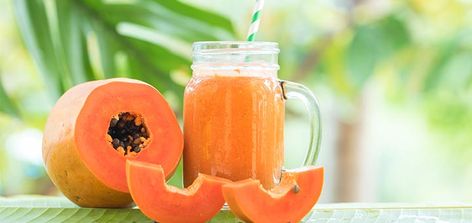 We've harnessed the heavenly flavor of papaya in this simple smoothie recipe. Taste the tropics, kick back, and put your feet up as you sip to your health! Juice Background, Papaya Drink, Slice Ideas, Papaya Juice, Tropical Juice, Smoothie Benefits, Papaya Smoothie, Mid Morning Snack, Papaya Fruit