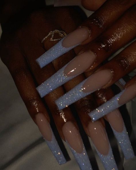 Tapered Square Nails Design, Baby Blue Acrylic Nails, Blue Prom Nails, Quince Nails, Sky Blue Nails, Quinceanera Nails, Blue Coffin Nails, Light Blue Nails, Tapered Square Nails