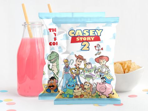 Toy Story Chip Bags, Bag Label, Pastel Party, Toy Story Party, Chip Bags, Bday Party, Chip Bag, Toy Story, Party Decor