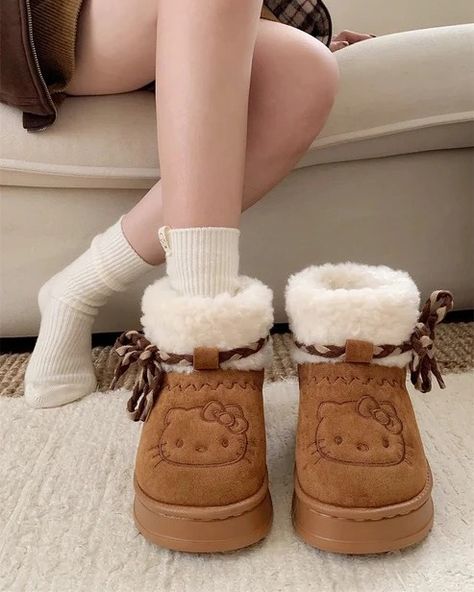 ❄️ Hello Kitty Winter Snow Fluffy Boots ❄️ LlNK lN BlO #hellokitty #hellokittyaddict #hellokittycore #sanrio #sanriocore #sanrioaesthetic #shoes #aesthetic #snowboots #boots Hello Kitty Boots, Sanrio Shoes, Hello Kitty Winter, Marry Jane, Fluffy Boots, Hello Kitty Shoes, Dr Shoes, Trendy Shoes Sneakers, Shoes Aesthetic