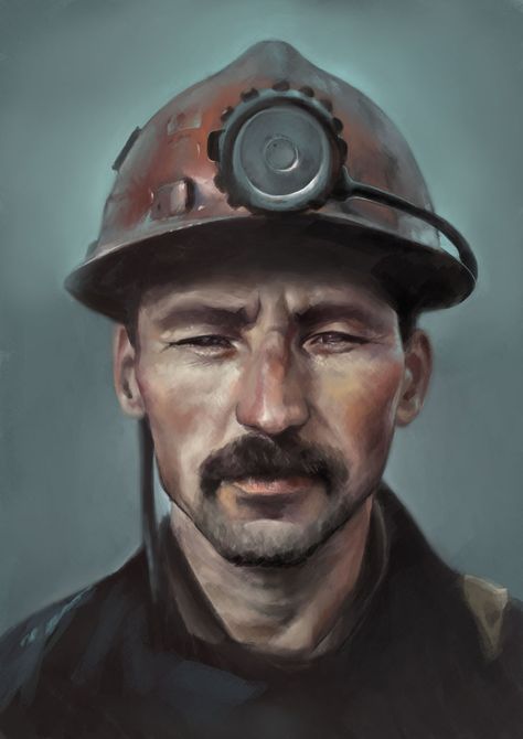 Coal Miner Practice by xiao-speck on DeviantArt Mining Helmet, Black Country Museum, Lantern Tattoo, Coal Miners, Art Deco Interior Design, Research Images, Coal Mining, Human Art, Original Photo