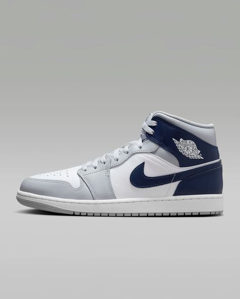 Air Jordan 1 Mid Men's Shoes. Nike.com Nike Air Jordans Outfit Woman, Air Jordan Outfits Men, Air Jordans Low, Nike Air Jordan Low, Air Jordan Blue, Jordan Outfit Women, Nike Air Jordans Outfit, Air Jordan 1 Mid White, Jordan 1 Mid White