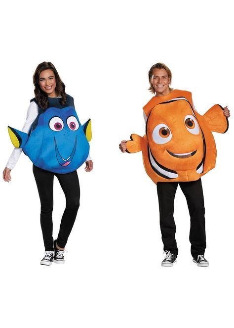 Nemo and Dory Couples Costume Set - Animal Costumes - New for 2016 Dory Halloween Costume, Nemo And Dory Costume, Dory Costume, Dory And Nemo, Finding Nemo Costume, Nemo And Dory, Nemo Costume, Disney Duos, Funny Couple Costumes