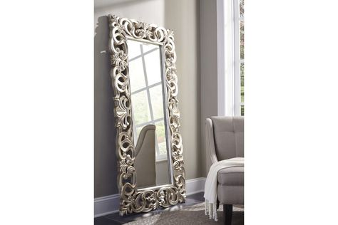 Value City Furniture, Body Mirror, Accent Mirror, Beautiful Mirrors, Elegant Living, Scroll Design, Floor Finishes, French Country Decorating, Accent Mirrors