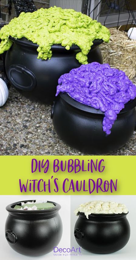 Halloween Outdoor Cauldron, Halloween Decorations Outdoor Witch Theme, Outdoor Witches Cauldron, Outdoor Cauldron Diy, Haunted House Parade Float, Diy Witches House, Outdoor Witch Cauldron, Diy Witches Cauldron How To Make, Diy Witch House Outdoor