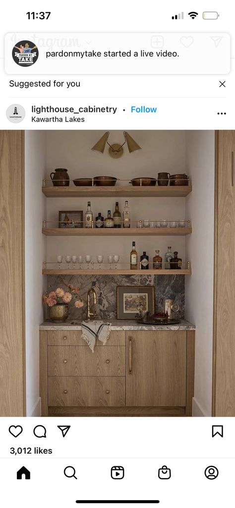 Bar In Bedroom Master Suite, Bar In Bedroom, Florida Decorating, Cottage Inspiration, Bedroom Master, Wet Bar, Aged Brass, Home Bar, Future House