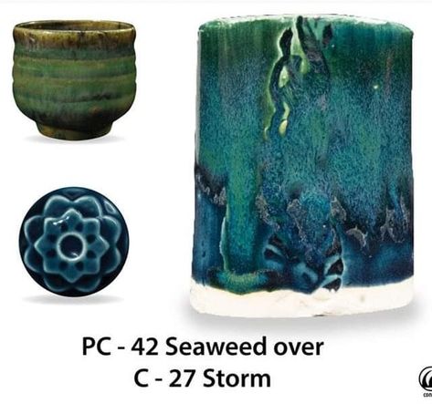 Storm Seaweed Seaweed Glaze, Amaco Glazes, Ceramic Glaze Recipes, Glaze Recipe, Pottery Glazes, Ceramics Ideas Pottery, Glazes For Pottery, Green Turquoise, Diy Projects To Try