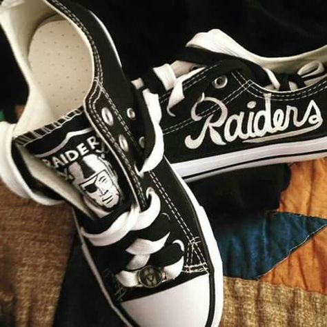 Rockin’ Raider shoes Oakland Raiders Shoes, Oakland Raiders Wallpapers, Oakland Raiders Fans, Raiders Nation, Raiders Wallpaper, Raiders Stuff, Oakland Raiders Logo, Raiders Baby, Oakland Raiders Football