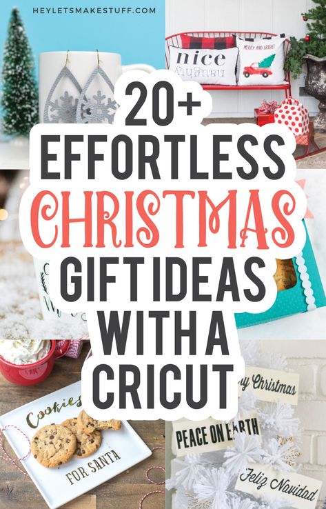 Make your Christmas gifts this year using your Cricut! Here are a bunch of effortless Cricut gift ideas that are fun to make using your Cricut Explore, Cricut Maker, or Cricut Joy! #cricut #cricutcrafts #cricutchristmas Gift Ideas With Cricut, Cricut Christmas Gift Ideas, Cricut Christmas Gift, Cricut Gift Ideas, Cricut Projects Christmas, Cricut Christmas Ideas, Christmas Cricut, Cricut Explore Projects, Christmas Gifts To Make