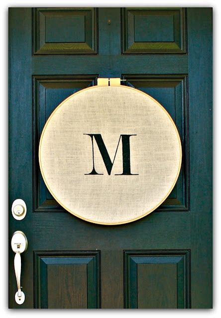 pinterest decorating ideas | Crafty Ideas from Pinterest (a Copy-Cat’s Dream Come True ... Front Door Monogram, Large Embroidery Hoop, Door Monogram, Burlap Monogram, Mops Crafts, Large Embroidery, Monogram Painting, Embroidery Hoop Crafts, Burlap Projects