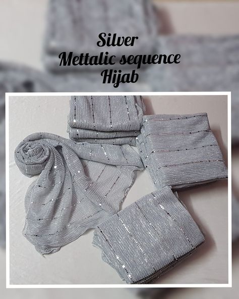 Hijab Silver Hijab, Scarf Women Fashion, Scarf Women, Silver Colour, Cloth Material, Simple Dresses, Hijab Fashion, Baby Dress, Silver Color