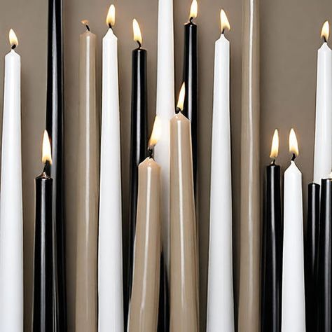 Assorted Colored Chic Taper Candles - Taupe, Ivory, Black Noir and White Wedding Shopping List, Noir Wedding, Taupe Wedding, Faux Pampas, Black Taper Candles, Candelabra Wedding, Candelabra Centerpiece, Black Gold Wedding, Wedding Shopping