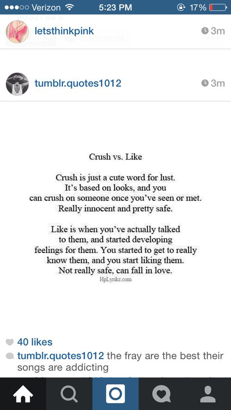 Crush vs. Like Crush Stuff, Imagines Crush, When Your Crush, Crushing On Someone, Cute Words, More Words, Your Crush, Pretty Words, Pretty Quotes