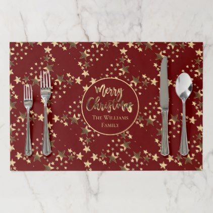 Burgundy Red and Gold Look Stars Pattern Christmas Paper Placemat Christmas Placemats You Tube, Rainbow Placemats Christmas, Christmas Greenery Placemats, Colorful Christmas Theme Placemats, Red Christmas Placemats, Christmas Tableware, Christmas Party Supplies, Burgundy And Gold, Christmas Paper