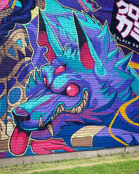 Artscape Saga 2019 on Behance Graffiti Dragon, Dragon Mural, Graffiti Animals, Forest Mural, Arte Do Kawaii, Gothenburg Sweden, Graffiti Artwork, Graffiti Style Art, Graffiti Murals