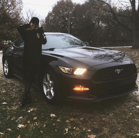 2017 Black Ford Mustang Black Mustang Aesthetic, Mustang Aesthetic, Black Ford Mustang, Black Mustang, Dodge Charger Hellcat, Ford Mustang Ecoboost, Mustang Ecoboost, Girls Driving, 2017 Ford Mustang