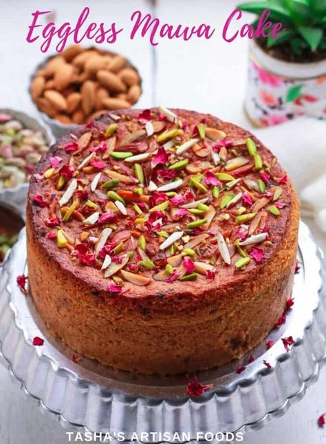 Mawa Cake Recipe, Cake Recipe Eggless, Eggless Cake Recipe, Eggless Recipes, Eggless Baking, Rich Desserts, Artisan Food, Healthy Cake, Indian Desserts