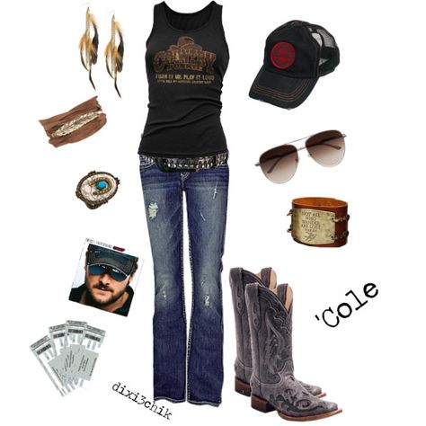 Boots, created by dixi3chik on Polyvore Country Girl Outfits, Jessie James Decker, Jessie James, Looks Country, Country Girls Outfits, Eric Church, Country Girl Style, Country Concert Outfit, Country Fashion