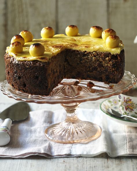 Mary Berry's traditional Easter Simnel cake is one for marzipan and fruitcake lovers alike. Simnel Cake, Easter Cake Recipes, Dried Fruit Mix, Glace Cherries, Bbc Food, Cake Mixture, Mary Berry, Cross Buns, Apricot Jam