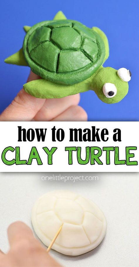 Clay Turtle Easy, Molding Clay Ideas For Kids, Small Polymer Clay Ideas, Turtle Clay Sculpture, Clay Projects Kids, Clay Craft Ideas, Polymer Clay Turtle, Clay Activity, Clay Art For Kids