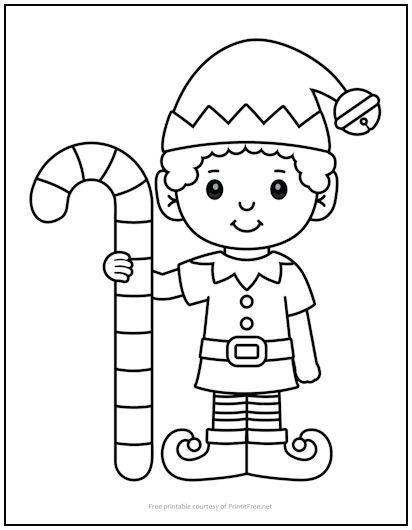 With his spiffy elf costume and his giant candy cane, Santa’s helper is ready to help your kids usher in the holidays! There’s so much to color in this FREE printable, they’ll have a blast bringing this little elf to life. Elf Worksheets For Preschool, How To Draw An Elf, Elf Coloring Pages Free Printable, Preschool Elves, Elf Coloring Pages, Prek Worksheets, Elf Drawing, Cinderella Birthday Invitation, Elf Coloring