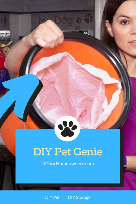 If you have pets, you know about dealing with poop! Try this DIY friendly container to store all those smelly bags until you're ready to put them in the garbage on trash pickup day. Diy Dog Waste Station, Dog Supply Storage Ideas, Dog Waste Disposal Ideas, Dog Poop Disposal Backyard, Cat Liter, Dog Waste Disposal, Trash Pickup, Dog Waste Station, Smelly Dog