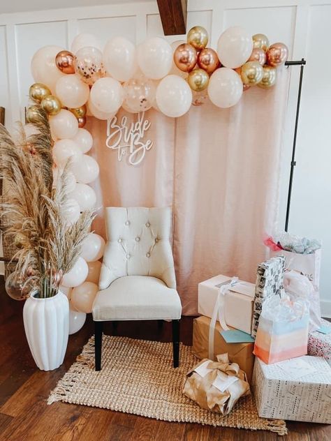 Bridal Shower Bride Chair Backdrop, Living Room Bridal Shower Ideas, Bridal Shower Photo Wall, Bridal Shower Chair For Bride, Bridal Shower Bride Chair, Bride Chair, Bride To Be Sign, Bridal Shower Chair, Brides Chair