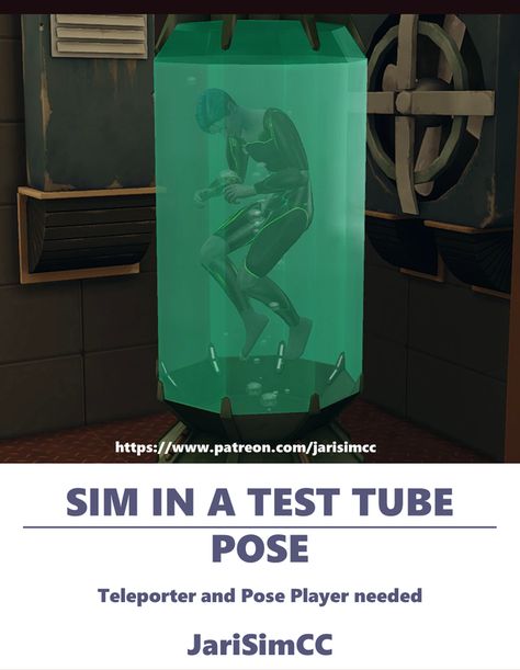 JariSimCC Pose Sim in a test tube V1 | Patreon Sims 4 Scientist Cc, Sims4 Pose, Goth Family, 4 Poses, Sims Ideas, Sims 4 Dresses, Sims4 Cc, Sims 4 Cas, Sims 4 Build