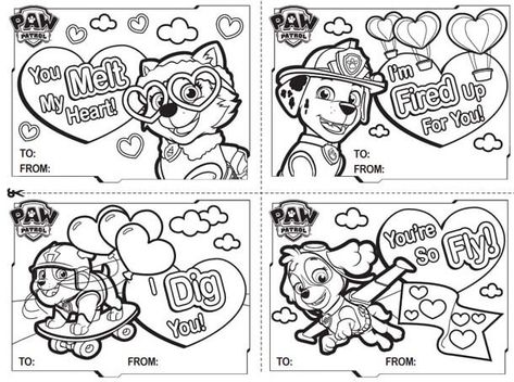 Paw Patrol Valentines, Coloring Pages Paw Patrol, Valentines Coloring Pages, Valentines Preschool, Valentines Day Coloring Pages, Valentine Coloring Sheets, Printable Valentines Coloring Pages, Paw Patrol Printables, Paw Patrol Birthday Shirt