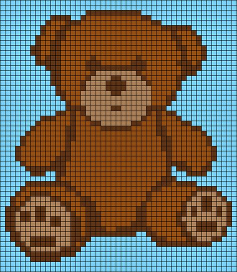 Alpha pattern #152303 | BraceletBook Teddy Bear Alpha Pattern, Bear Alpha Pattern, Knitting Pictures, Pixel Grid, Crochet Grid, Crochet Graphs, Grid Patterns, Tiny Teddies, Graph Crochet