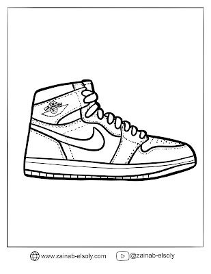 Free air Jordan shoes coloring page Air Jordan Drawing, Jordan Drawing, Shoes Coloring, Drawing Process, Blue Bunny, Fnaf Characters, Basic Shapes, Air Jordan Shoes, Small Details