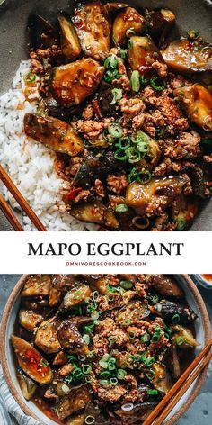 Mapo Eggplant, Eggplant Stir Fry, Eggplant Recipes Easy, Asian Dish, Healthy Chinese, Fit Recipes, Mapo Tofu, Eggplant Dishes, Veggie Delight