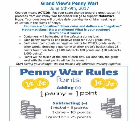 How to engage and motivate students to fundraise - the Penny Wars You’ve Been Penned Ideas, Penny Drive Fundraiser Ideas, Penny Wars Bulletin Board, Penny Wars Fundraiser, Penny Wars, Euchre Tournament, Penn Relays, Africa Mission Trip, Fundraising Activities