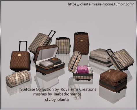 Suitcases original textures by Royalsims... - Iolanta & Missis Moore Sims 4 Smart Watch Cc, Cc Clutter, Lotes The Sims 4, Los Sims 4 Mods, Sims 4 Piercings, Sims Baby, Die Sims 4, Sims 4 Cc Kids Clothing, Play Sims 4