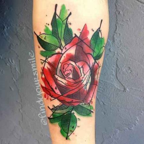 Community: 28 Incredible Watercolor Tattoos And Where To Get Them. I love this rose Watercolor Tattoo Artists, Henne Tattoo, Watercolor Rose Tattoos, Tattoo Watercolor, Disney Tattoo, Geniale Tattoos, Modern Tattoos, Ink Ideas, Symbolic Tattoos