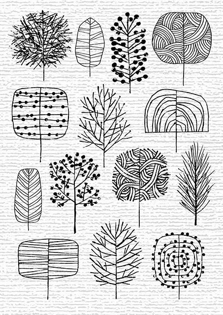 Creative ways to draw trees: Ako Kresliť, Symbol Drawing, Arte Doodle, Seni 2d, Animal Illustrations, Pola Sulam, 자수 디자인, Tree Drawing, Drawing Tutorials