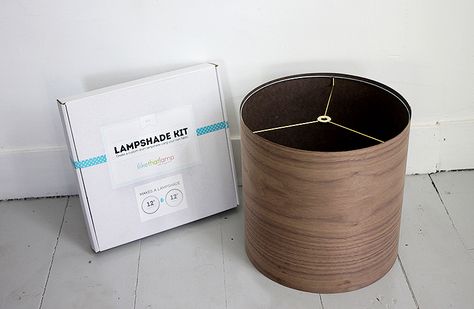 DIY Wood Veneer Lampshade  @themerrythought Wood Veneer Lampshade, Veneer Lampshade, Diy Tripod, Lampshade Diy, Make A Lampshade, Diy Floor Lamp, Lampshade Kits, Lampshade Makeover, Lamps Bedroom