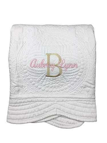 Amazon.com: Personalized Baby Quilt Blankets Monogrammed Blankets for Kids baby blankets for girls embroidered baby gifts soft for toddler girl or boy Crib size : Handmade Products Embroidered Baby Gifts, Blankets For Kids, Quilt Blankets, Personalized Baby Quilt, Monogram Baby Blanket, Boys Crib, Kitchen Clothes, Month Gifts