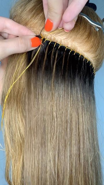 Weft Placement, Hair Extensions Tutorial, Hair Ext, Bead Extensions, Bellami Hair Extensions, Blonde Extensions, Sew In Hair Extensions, Hair Extensions For Short Hair, Time Video