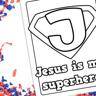 'Jesus is My Superhero' Coloring Sheet Printable Vbs Superhero Theme, Superhero Lessons, Jesus Superhero, Super Hero Vbs, Superhero Preschool, Super Hero Coloring Sheets, Superhero Craft, Superhero Week, Superhero Camp