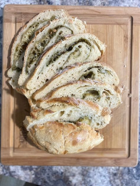 Pesto Parmesan Sourdough Bread - Little Wife in the Woods Peppermint Sourdough, Basil Sourdough Bread, Pesto Sourdough, Rosemary Parmesan Sourdough Bread, Pesto Parmesan Sourdough, Thyme Sourdough Bread, Pesto Sourdough Bread, Sourdough Pesto Bread, Sourdough Pesto Pull Apart Bread