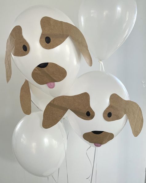 Storybook Party, Dog Balloon, Book Favors, Pink Marker, Birthday Party Balloons, Blowing Up Balloons, Puppy Portraits, Balloon Ribbon, Gotcha Day