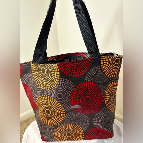 Ankara Tot Bags With Black Handles, They Are Durable, Spacious And Can Be Used For Various Purposes, They Have Unique Beautiful Patterns. They Are Made In Kenya. Ankara Bags, Black Handles, Printed Purse, Black Handle, Printed Bags, African Print, Beautiful Patterns, Large Bags, Green Yellow