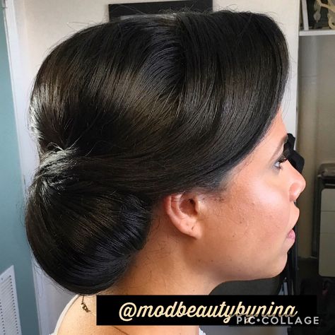 Vintage updo | classic updo| short hair updo | wedding hair Black Hair Bridal Updo, Wedding Updos Asian Hair, Bridal Hair Updo Asian, Bridal Hair Updo 90s, 1940s Wedding Hair Updo, Wedding Haircut, Vintage Updo, Classic Updo, Bridal Wedding Hair